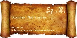 Szurma Marianna névjegykártya